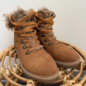 Boutique by Corkys Challenge Cognac Boot Faux Fur Size 7